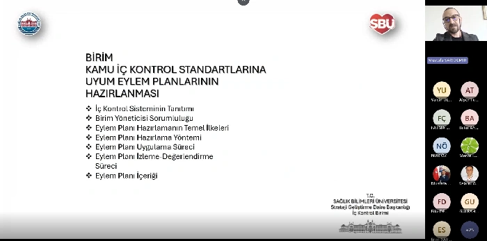 Birim Kamu İç Kontrol Standartlarına Uyum Eylem Planlarının Hazırlanmasına Yönelik Çevrim İçi Rehberlik ve Koordinasyon Toplantısı